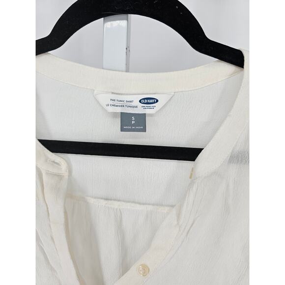 Old Navy Women's White Long Sleeve Button Front Popover Blouse Top Size S/P - Picture 3 of 3